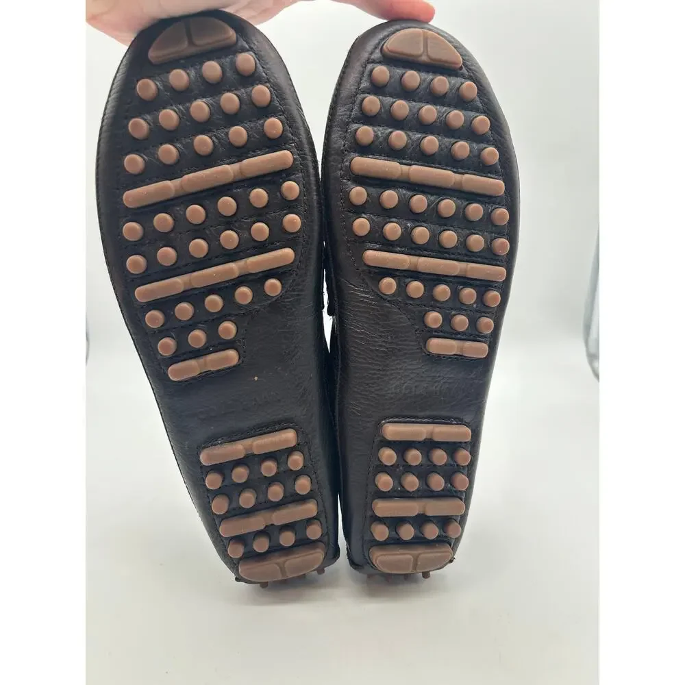 Cole Haan Pebbled Leather Driving Loafers Size 10.5 Preppy Classic Academia Moc
